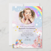 ガールズフォトレインボーグリッター5thバースデーパーティー 招待状 (正面)