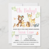 ガールズフォレストウォーターカラーベビーシャワー招待状 招待状 (正面)