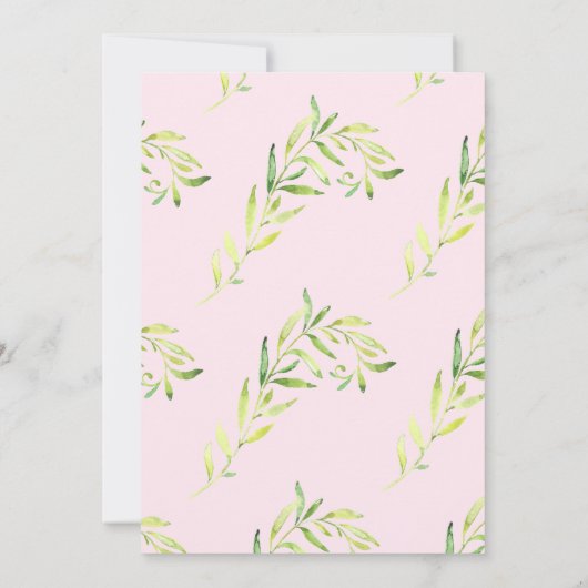 ガールズフォレストウォーターカラーベビーシャワー招待状 招待状 (裏面)