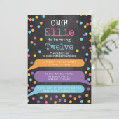 ガールズフォンをテーマにした誕生日パーティーの招待 招待状 (スタンド正面)