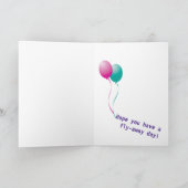ガールズフライバルーンバ遠くにンドハッピーバースデー カード (内部)