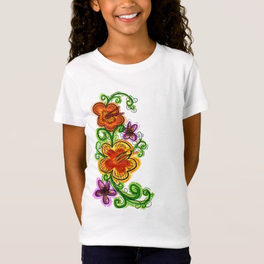 ガールズフラワーシャツ Tシャツ (正面)