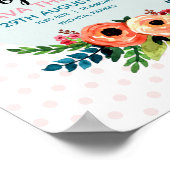 ガールズフラワーズキュートフローラ誕生統計ベビー子供部屋 ポスター (角)