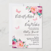 ガールズフローラバタフライベビーシャワー招待状 招待状 (正面)