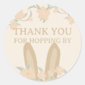 ガールズフローラバニー誕生日サンキュービター ラウンドシール (正面)