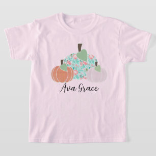 ガールズフローラパンプキントリオパーソナライズされた Tシャツ