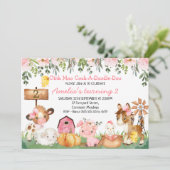 ガールズフローラファーミヤードシーン誕生日 招待状 (スタンド正面)