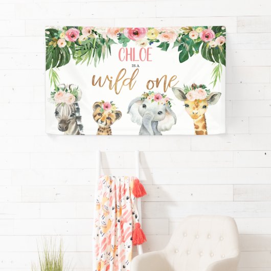 ガールズフローラブロージサファリワイルドワン誕生日 横断幕 (インサイチュ)