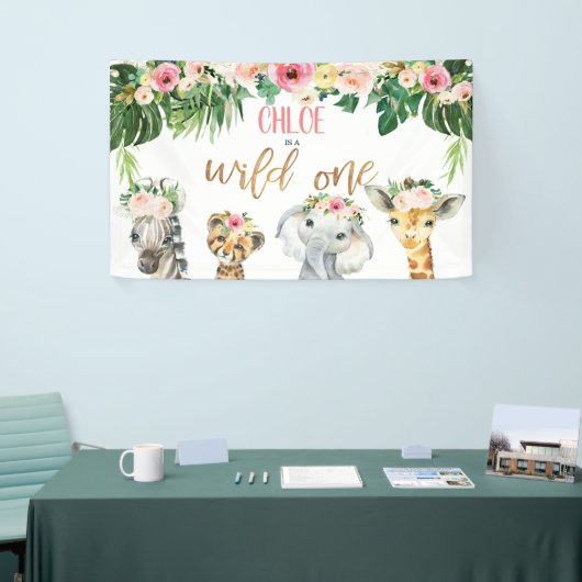 ガールズフローラブロージサファリワイルドワン誕生日 横断幕 (トレードショー)