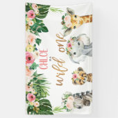 ガールズフローラブロージサファリワイルドワン誕生日 横断幕 (縦)