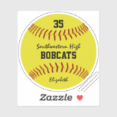 ガールズブライトイエローソフトボカスタムールチーム名 シール (シート)