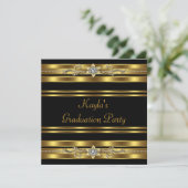 ガールズブラック&金ゴールド卒業パーティー 招待状 (スタンド正面)