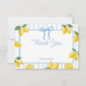 ガールズブルーお洒落ボウレモンアマルフィ誕生日 サンキューカード (正面)