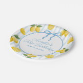 ガールズブルーお洒落ボウレモンアマルフィ誕生日 ペーパープレート (アングル)