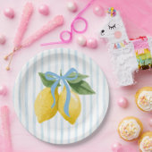 ガールズブルーお洒落ボウレモンアマルフィ誕生日 ペーパープレート (パーティー)