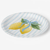 ガールズブルーお洒落ボウレモンアマルフィ誕生日 ペーパープレート (アングル)