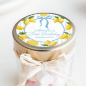 ガールズブルーお洒落ボウレモンアマルフィ誕生日 ラウンドシール