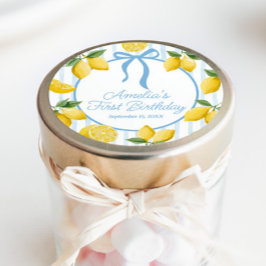 ガールズブルーお洒落ボウレモンアマルフィ誕生日 ラウンドシール