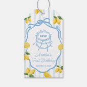 ガールズブルーお洒落レモンアマルフィ誕生日お気に入り ギフトタグ (正面)