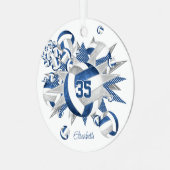 ガールズブルーのグレーバレーボールスターがキープキープ メタルオーナメント (正面左)