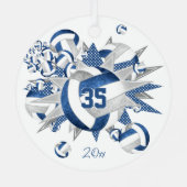 ガールズブルーのグレーバレーボールスターがキープキープ メタルオーナメント (裏面)