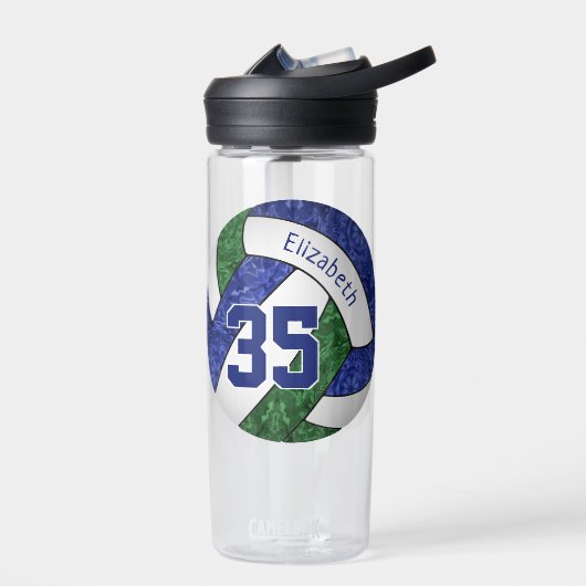 ガールズブルーグリーンバレーボールチームカラー ウォーターボトル (左面)