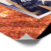 ガールズブルーグレーチームカラーズ写真バスケットボール ポスター (角)