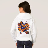 ガールズブルーパーソナライズされたオレンジのバスケットボール (裏面フル)