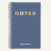 ガールズブルーモノグラムのフルネームノート ノートブック (正面)