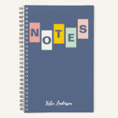 ガールズブルーモノグラムのフルネームノート ノートブック (正面)