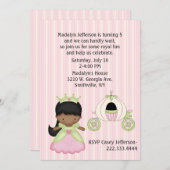 ガールズプリンセス&コーチバースデーパーティーの招待状 招待状 (正面/裏面)