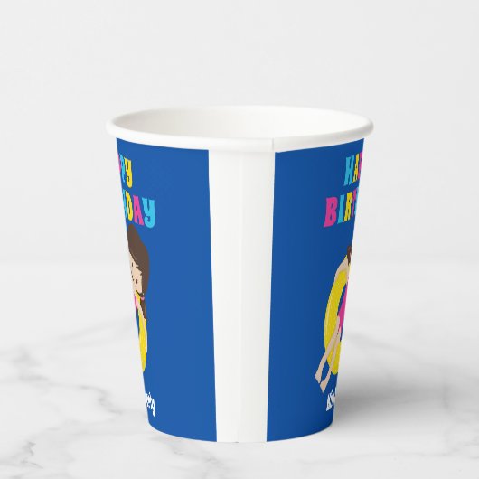 ガールズプールパーティーかわいいカスタム子供の誕生日 紙コップ (右)