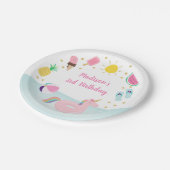 ガールズプールパーティーアイスクリームサンシャイン誕生日 ペーパープレート (アングル)