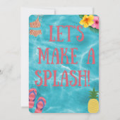 ガールズプールパーティーサマー誕生日 招待状 (裏面)