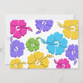 ガールズプールパーティースクールウォーター夏ハイビスカス 招待状 (裏面)