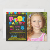 ガールズプールパーティープールバースデーパーティー 招待状 (正面)