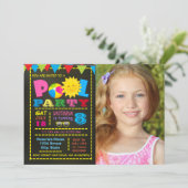 ガールズプールパーティープールバースデーパーティー 招待状 (スタンド正面)