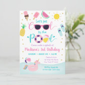 ガールズプールパーティーレッツゲークール誕生日 招待状 (スタンド正面)