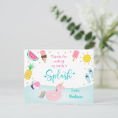 ガールズプールパーティー誕生日サンキュー サンキューカード (スタンド正面)