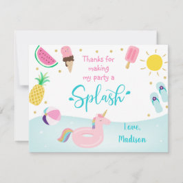 ガールズプールパーティー誕生日サンキュー サンキューカード