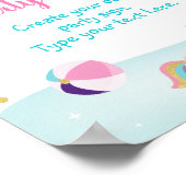 ガールズプールパーティー誕生日標識 ポスター (角)