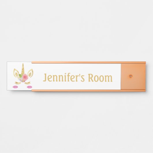 ガールズベッドルームガールズユニコーンドアサイン名プレート サインプレート (正面)