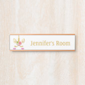 ガールズベッドルームガールズユニコーンドアサイン名プレート サインプレート (正面)
