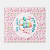 ガールズベッドルームデコポップ・アートのールオン&チルアイスポップ・アートの フリースブランケット (正面(横))