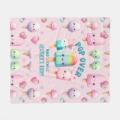 ガールズベッドルームデコポップ・アートのールオン&チルアイスポップ・アートの フリースブランケット (正面(横))