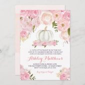 ガールズベビーカボチャベビーシャワー招待状 招待状 (正面/裏面)