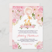 ガールズベビーキリンベビーシャワー招待状 招待状 (正面/裏面)