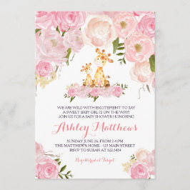 ガールズベビーキリンベビーシャワー招待状 招待状