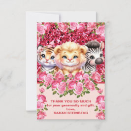 ガールズベビーシャワーサンキューカード サンキューカード