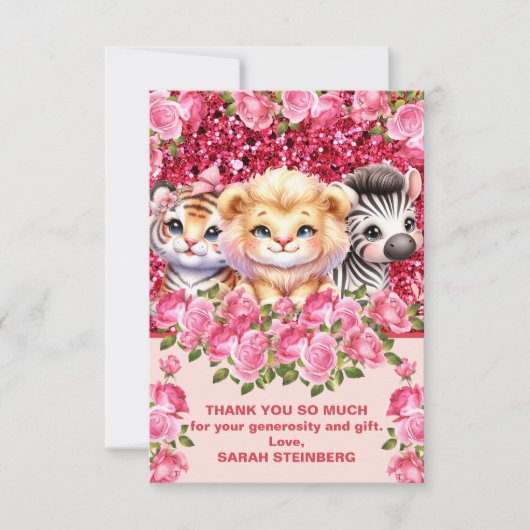 ガールズベビーシャワーサンキューカード サンキューカード (正面)